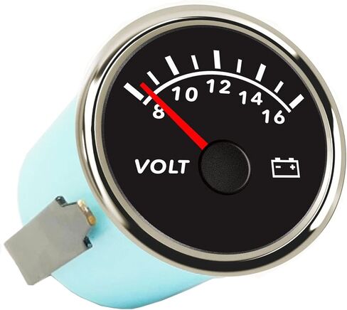 Digital Voltmeter Universal Voltage Meter Volt Gauge for Motorcycle Marine Boat Car Truck 8-16V 52mm Waterproof with Red Backlight in Saudi Arabia