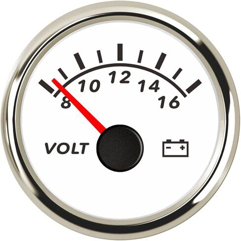 Digital Voltmeter Universal Voltage Meter Volt Gauge for Motorcycle Marine Boat Car Truck 8-16V 52mm Waterproof with Red Backlight in Saudi Arabia