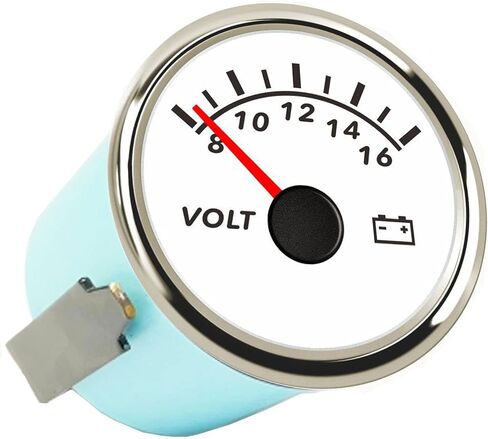 Digital Voltmeter Universal Voltage Meter Volt Gauge for Motorcycle Marine Boat Car Truck 8-16V 52mm Waterproof with Red Backlight in Saudi Arabia