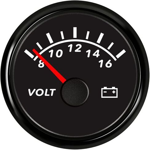 Digital Voltmeter Universal Voltage Meter Volt Gauge for Motorcycle Marine Boat Car Truck 8-16V 52mm Waterproof with Red Backlight in Saudi Arabia