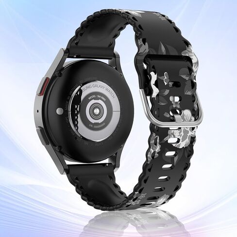 ZSMJ متوافق مع Samsung Galaxy Watch 6/5/4 Band 40mm 44mm/Classic 43mm 47mm 42mm 46mm/Pro 45mm/Active 2/Watch 3 41mm، دانتيل نحيف طباعة زهور سيليكون ناعم 20 مم سريع الفك للنساء in Kuwait