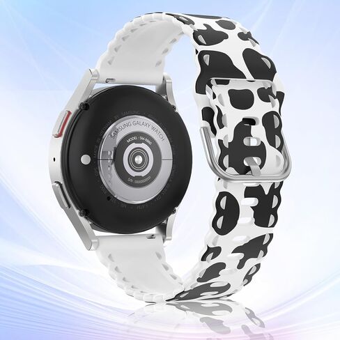 ZSMJ متوافق مع Samsung Galaxy Watch 6/5/4 Band 40mm 44mm/Classic 43mm 47mm 42mm 46mm/Pro 45mm/Active 2/Watch 3 41mm، دانتيل نحيف طباعة زهور سيليكون ناعم 20 مم سريع الفك للنساء in Kuwait