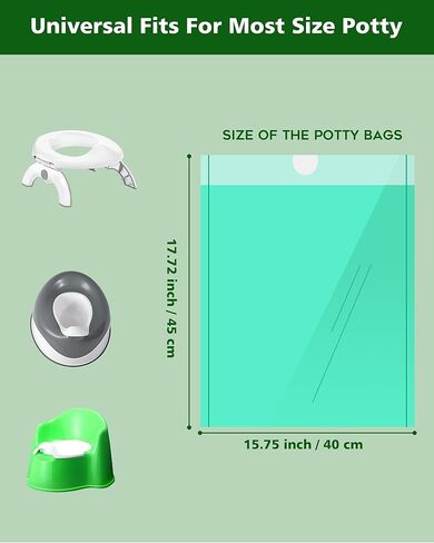 أكياس نونية السفر القابلة للتحلل للمرحاض المحمول، بطانات نونية السفر برباط AYOTEE للنونية المحمولة، بطانات كرسي النونية يمكن التخلص منها للأطفال الصغار والحيوانات الأليفة وفي الهواء الطلق (50 قطعة) in Kuwait