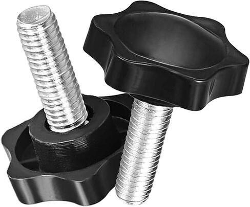 2 Pack Black 8mm(M8) x 25mm Thread Replacement Star Hand Knob Tightening Screw, Quick Removal Replacement Parts for Replacement knob 8mm(M8) x 25mm in Saudi Arabia