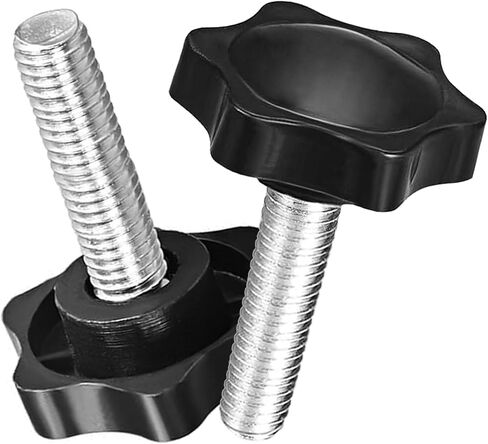 2 Pack Black 8mm(M8) x 25mm Thread Replacement Star Hand Knob Tightening Screw, Quick Removal Replacement Parts for Replacement knob 8mm(M8) x 25mm in Saudi Arabia