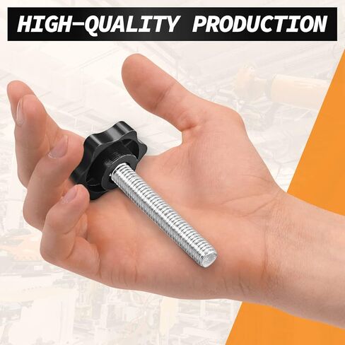 2 Pack Black 8mm(M8) x 25mm Thread Replacement Star Hand Knob Tightening Screw, Quick Removal Replacement Parts for Replacement knob 8mm(M8) x 25mm in Saudi Arabia