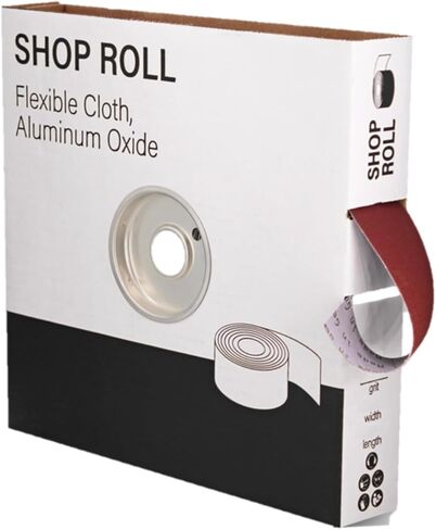 VSM Abrasives Shop Roll, 2 inch x 50 Yard, 40 Grit (Coarse), Aluminum Oxide Abrasive Cloth Roll, F Weight Flexible Cotton Backing, Red and Brown Color, for Multifaceted Grinding Tasks in Kuwait