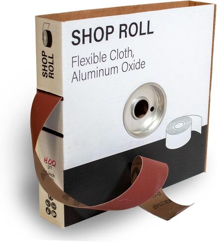 VSM Abrasives Shop Roll, 2 inch x 50 Yard, 40 Grit (Coarse), Aluminum Oxide Abrasive Cloth Roll, F Weight Flexible Cotton Backing, Red and Brown Color, for Multifaceted Grinding Tasks in Kuwait
