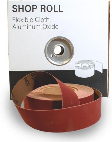 VSM Abrasives Shop Roll, 2 inch x 50 Yard, 40 Grit (Coarse), Aluminum Oxide Abrasive Cloth Roll, F Weight Flexible Cotton Backing, Red and Brown Color, for Multifaceted Grinding Tasks in Kuwait