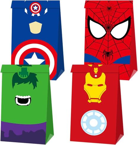 24 قطعة من حقائب حفلات الأبطال الخارقين مع 24 قطعة ملصقات لحفلات الأطفال ذات طابع الأبطال الخارقين in Kuwait