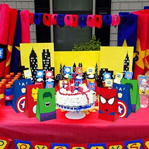 24 قطعة من حقائب حفلات الأبطال الخارقين مع 24 قطعة ملصقات لحفلات الأطفال ذات طابع الأبطال الخارقين in Kuwait