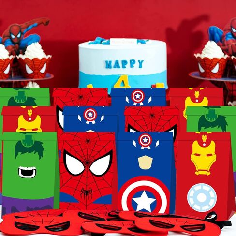 24 قطعة من حقائب حفلات الأبطال الخارقين مع 24 قطعة ملصقات لحفلات الأطفال ذات طابع الأبطال الخارقين in Kuwait