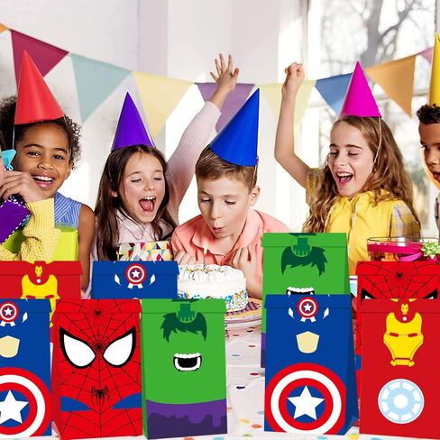 24 قطعة من حقائب حفلات الأبطال الخارقين مع 24 قطعة ملصقات لحفلات الأطفال ذات طابع الأبطال الخارقين in Kuwait