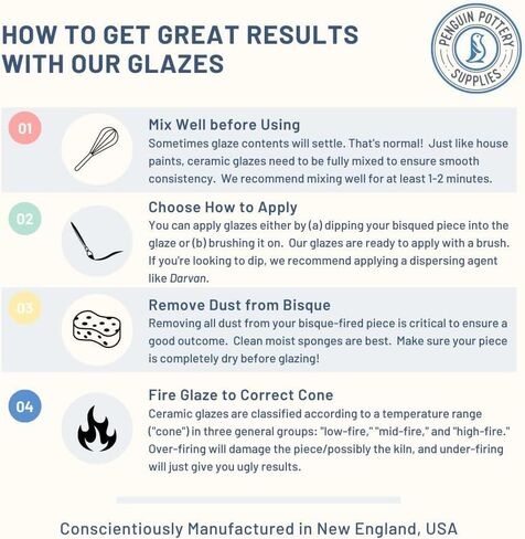 فخار البطريق - سلسلة متخصصة - فيلاريس - مخروط تزجيج متوسط ​​النار 5 مخروط 6 لطين متوسط ​​النار - فخار مزجج سيراميك (1 لتر | 16 أونصة | 473 مل) in Kuwait