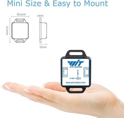 WitMotion WT901C-485 mpu9250 جيروسكوبي عالي الدقة + مقياس تسارع + زاوية + مقياس مغناطيسي، بوصلة رقمية ذات 9 محاور (تصفية كالمان، Modbus)، مقياس ميل زاوية ثلاثي المحاور للكمبيوتر/Arduino/Raspberry Pi in Kuwait