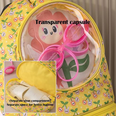 Kids Dry Wet Swim Backpack for Swimmers,Outdoor Pool Beach Dry Wet Bag,Sport Knapsack for Kids,Waterproof Draw String Sackpack,Waterproof Sports Backpack Dry Wet Separated Sack Yellow. in Kuwait