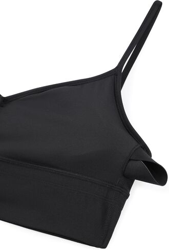 حمالة صدر رياضية للسيدات من CRZ YOGA بتصميم Butterluxe Sweetheart Longline - رقبة على شكل حرف V وحزام رفيع قابل للتعديل، حمالة صدر لليوجا، قميص قصير مبطن in Saudi Arabia