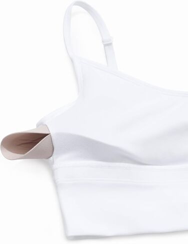 CRZ YOGA Womens Butterluxe Sweetheart Longline Sports Bra - V Neck Adjustable Thin Strap Yoga Bra Camisole Padded Crop Top in Saudi Arabia