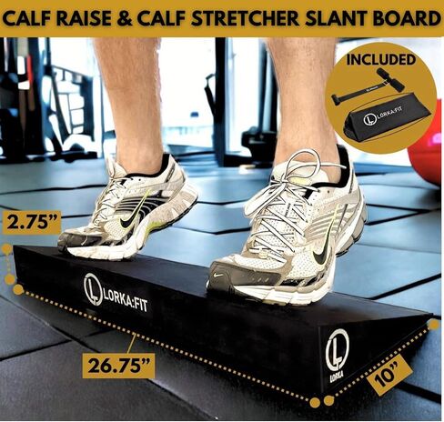 Squat Wedge - 3PCS Wide Slant Board for Squats, Heel Elevated Squat Wedge Block, Calf Stretcher Slant Board for Calf Stretching Heel Lift Knees Over Toes with Hamstring Curl or Resistance band & Bag in Saudi Arabia