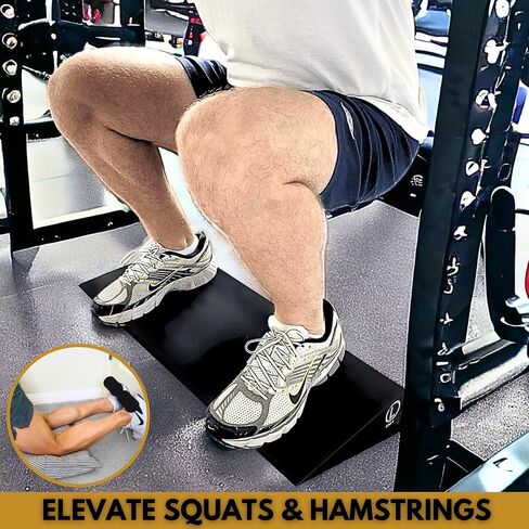 Squat Wedge - 3PCS Wide Slant Board for Squats, Heel Elevated Squat Wedge Block, Calf Stretcher Slant Board for Calf Stretching Heel Lift Knees Over Toes with Hamstring Curl or Resistance band & Bag in Saudi Arabia