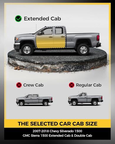 KYX 6 inches Running Boards Side Steps Fit for 2007-2018 Chevy Silverado/GMC Sierra 1500 Extended Cab&2007-2019 Silverado/Sierra 2500HD 3500HD(Includ 2019 1500 Silverado LD/2019 Sierra 1500 Limited) in Saudi Arabia