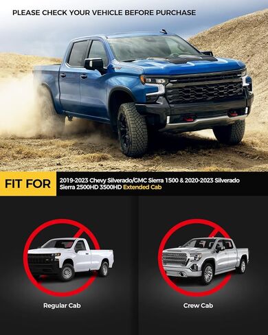 KYX 6 inches Running Boards Side Steps Fit for 2007-2018 Chevy Silverado/GMC Sierra 1500 Extended Cab&2007-2019 Silverado/Sierra 2500HD 3500HD(Includ 2019 1500 Silverado LD/2019 Sierra 1500 Limited) in Saudi Arabia