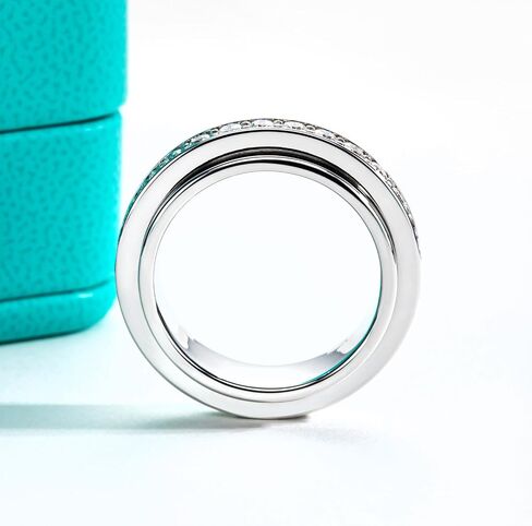 AnuClub Moissanite Gear Spinner Rings 14K Plated 2/2.5mm D Color VVS1 Moissanite Fidget Bands Eternity Rings for Women in Saudi Arabia