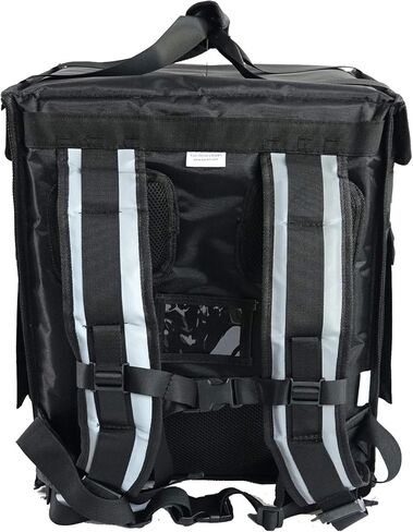 PK-76F: Large Doubledeck Insulated Pizza/Food Delivery Backpack, 16"x 15"x 18", with Divider, Cup Holder. Waterproof Thermal Food Take-Out Box, Keep Hot/Cold, 76Liters (Black) in Saudi Arabia