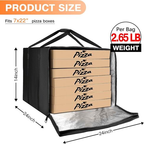 Pizza Delivery Bag Insulated 24"x 24" x14", Large Red Pizza Warmer Bag for Food Delivery, Pizza Carrier Insulated Bags Keep Your Pizza Hot and Fresh, Perfect for Deliveries and Personal Use in Saudi Arabia