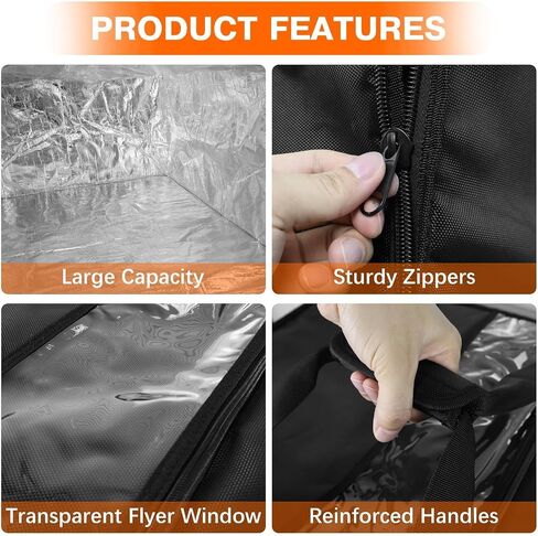 Pizza Delivery Bag Insulated 24"x 24" x14", Large Red Pizza Warmer Bag for Food Delivery, Pizza Carrier Insulated Bags Keep Your Pizza Hot and Fresh, Perfect for Deliveries and Personal Use in Saudi Arabia