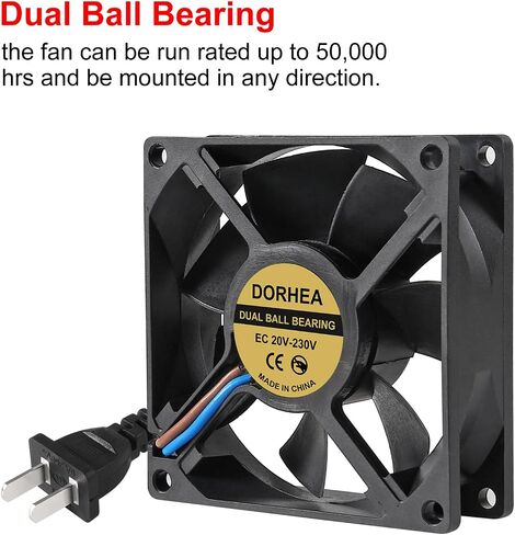 120mm x 25mm 110V 220V AC Powered Cooling Fan with Speed Controller 3V to 12V, 1225 AC 115V 120V 220V 240V for Cooling Ventilation Exhaust Projects, Receiver DVR PlayStation Xbox Component Cooling in Kuwait