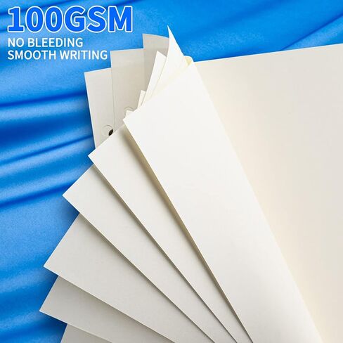 A5 Refillable Paper, A5 Line Refill Paper, A5 Binder Refills for 6-Ring Binders Planner Traveller Journal Notebook Dairy, 8mm Ruled Filler Paper Insert, 80 Sheets 160 Pages, Lined in Kuwait