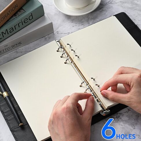 A5 Refillable Paper, A5 Line Refill Paper, A5 Binder Refills for 6-Ring Binders Planner Traveller Journal Notebook Dairy, 8mm Ruled Filler Paper Insert, 80 Sheets 160 Pages, Lined in Kuwait