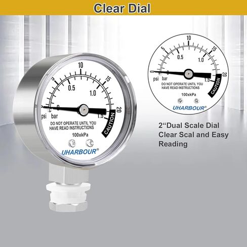 مقياس ضغط علبة الضغط، مقياس طنجرة الضغط، مقياس بخار علبة ضغط بقرص 2 بوصة، حامل سفلي in Kuwait