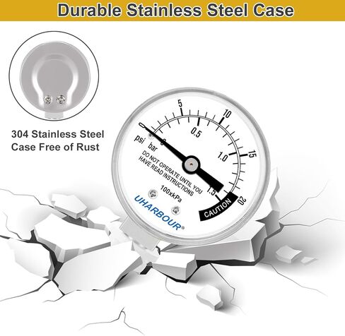 مقياس ضغط علبة الضغط، مقياس طنجرة الضغط، مقياس بخار علبة ضغط بقرص 2 بوصة، حامل سفلي in Kuwait