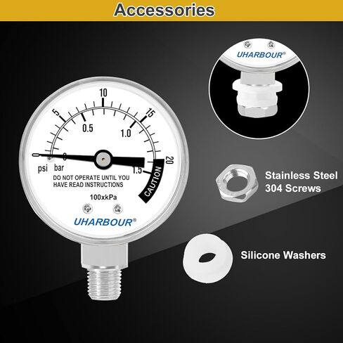 مقياس ضغط علبة الضغط، مقياس طنجرة الضغط، مقياس بخار علبة ضغط بقرص 2 بوصة، حامل سفلي in Kuwait