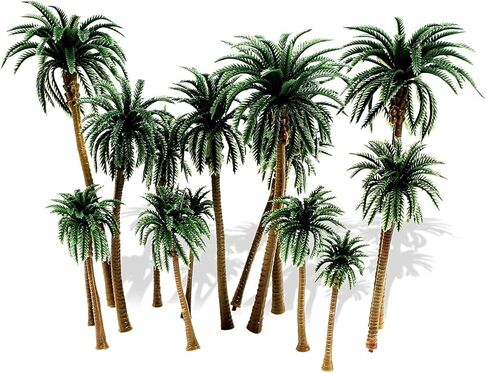 Miniature Model Palm Trees for Dioramas, DIY Crafts (5 Sizes, 15 Pieces) in Saudi Arabia