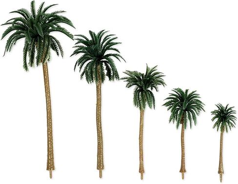 Miniature Model Palm Trees for Dioramas, DIY Crafts (5 Sizes, 15 Pieces) in Saudi Arabia