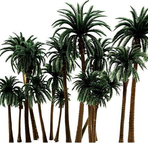 Miniature Model Palm Trees for Dioramas, DIY Crafts (5 Sizes, 15 Pieces) in Saudi Arabia