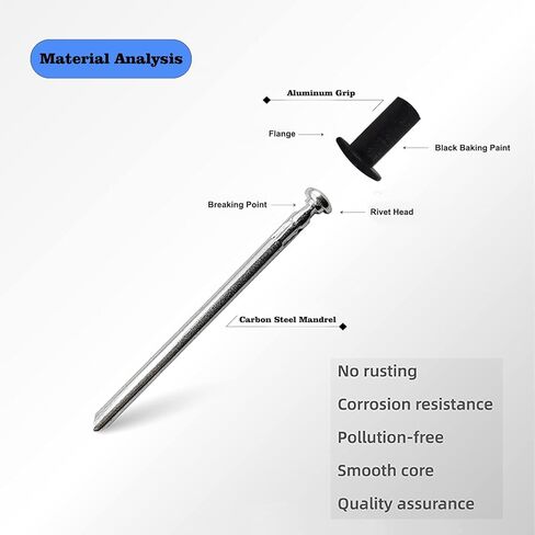 520 قطعة من مسامير الخبز السوداء ذات 8 مقاسات، مجموعة متنوعة من مسامير البوب، قبضة ألومنيوم ومغزل فولاذي مع مقسم معزز وحقيبة تحمل علامة للتخزين in Kuwait