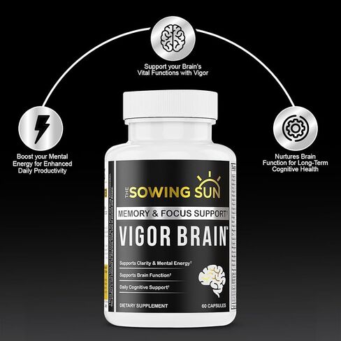 Vigor Brain Premium Nootropic Supplement – Concentration, Brain & Memory Support – Formulated with 40 Unique Nootropic Ingredients: DMAE, Choline, Phosphatidylserine, Bacopa Monnier & Huperzine A (1) in Saudi Arabia