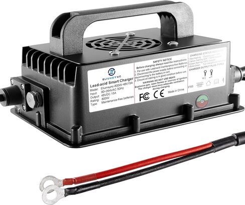 شاحن بطارية حمض الرصاص 800 واط 48 فولت 15 أمبير من النوع O-Type Terminal-M8 عربات الجولف EZGO، نادي السيارات، ياماها in Kuwait