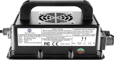 شاحن بطارية حمض الرصاص 800 واط 48 فولت 15 أمبير من النوع O-Type Terminal-M8 عربات الجولف EZGO، نادي السيارات، ياماها in Kuwait