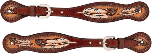 Turquoise Cross Coco Feather Men's Spur Straps in Saudi Arabia