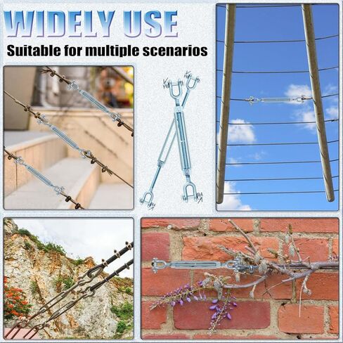 خطاف وصلة ربط المقطورة، 1/2 "M12 الفك والفك الفولاذي المجلفن بالغمس الساخن 2200 رطل حبل سلك كابل التوتر وحبل الأسلاك الكشتبانات مجموعة لأشرعة الظل، ملحقات العريشة كابل خط الرمز البريدي in Kuwait