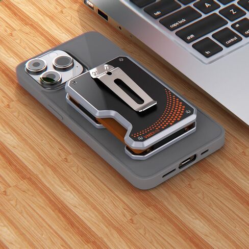 محفظة نحيفة بسيطة للرجال - حامل بطاقة ائتمان بجيب أمامي مزود بتقنية RFID - محفظة معدنية للرجال مع مشبك نقود من التيتانيوم - محفظة مغناطيسية للهاتف (رمادي) in Kuwait