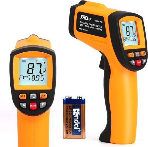 Digital Infrared Laser Thermometer Cooking Gun with Adjustable Emissivity -58°F ~ 788°F, Touchless Kitchen Laser Food Thermometer Temp Gun for Soap Candy Making Oven BBQ Gray (Gray) in Saudi Arabia