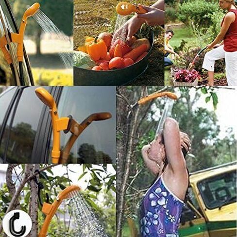 ولاعة سجائر للسيارة 12 فولت مضخة كهربائية للاستحمام للتخييم في الهواء الطلق وغسيل السيارات وتنظيف الكلاب باللون الأصفر in Kuwait