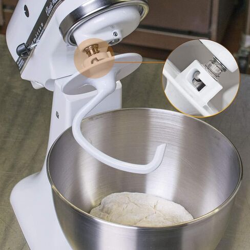 TOMOON K45DH خطاف خبز مساعد المطبخ، مرفق خطاف العجين C لوعاء 4.5-5 QT، متوافق مع خلاط حامل مساعد المطبخ K45 K45SS KSM90 KSM150 (ضمان لمدة عام) in Kuwait