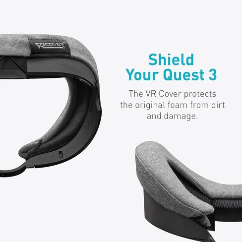 VR Cover for Meta Quest 3 - Washable Hygienic Cotton Cover (Dark Grey, 2 pcs) in Kuwait